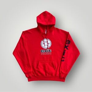 Vintage 90’s Exit Real World Skateboard Skater Red Graphic Hoodie